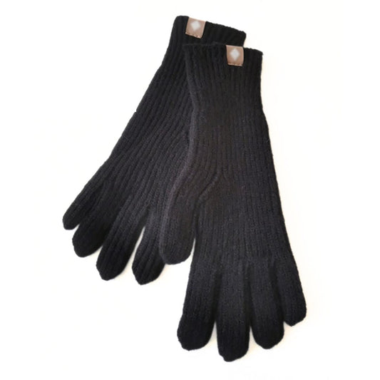 Niels | Casual & stijlvolle gebreide handschoenen in de kleur Zwart voor dames in stijl ideaal voor de winter