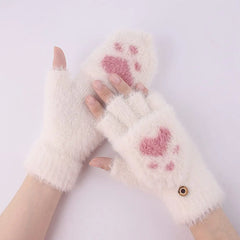 Nina | Schattige & comfortabele minky wanten in de kleur Donkergrijs voor dames in stijl ideaal voor de winter