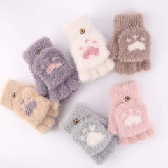 Nina | Schattige & comfortabele minky wanten in de kleur Donkergrijs voor dames in stijl ideaal voor de winter