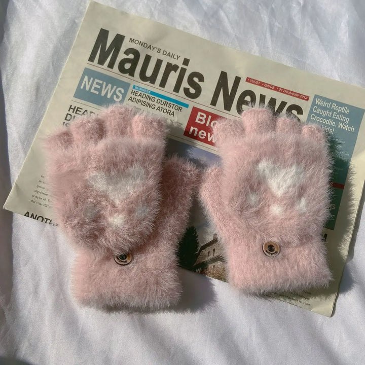 Nina | Schattige & comfortabele minky wanten in de kleur Donkergrijs voor dames in stijl ideaal voor de winter