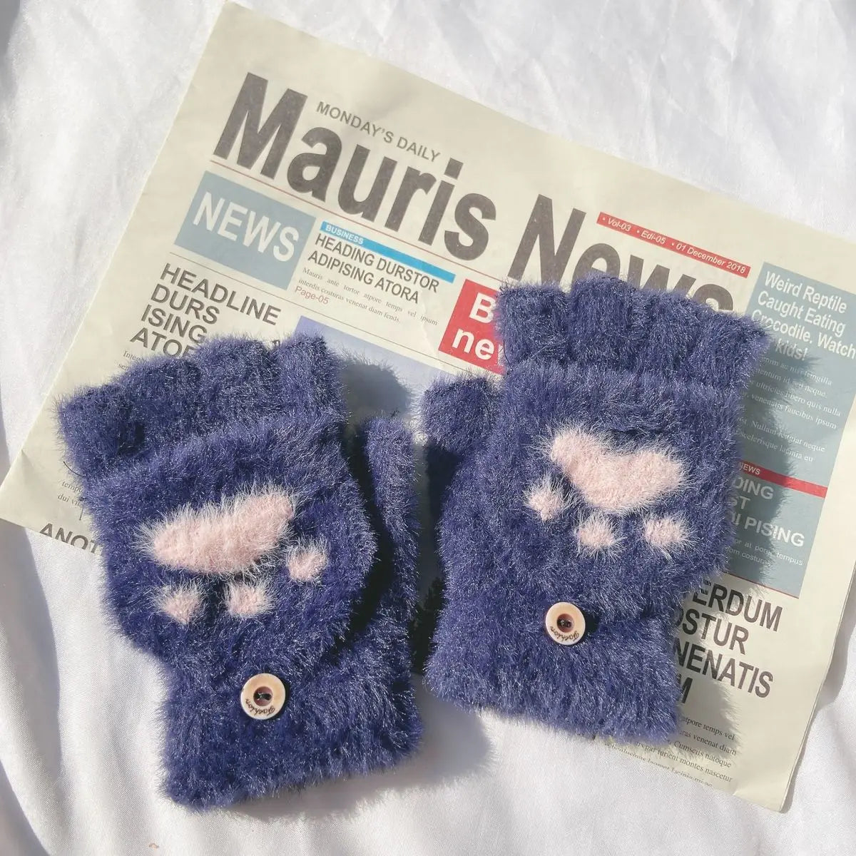 Nina | Schattige & comfortabele minky wanten in de kleur Donkergrijs voor dames in stijl ideaal voor de winter