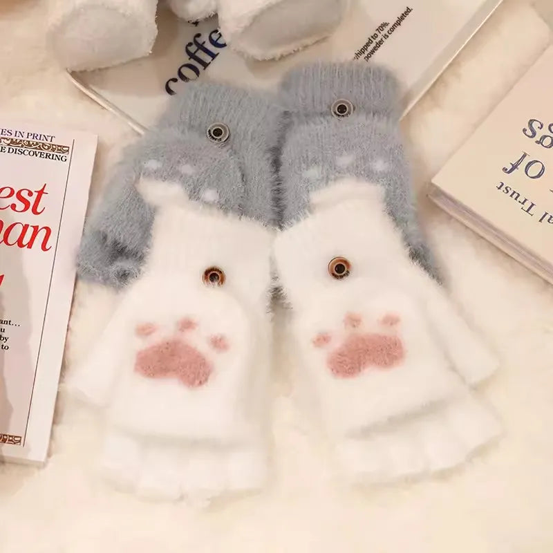 Nina | Schattige & comfortabele minky wanten in de kleur Donkergrijs voor dames in stijl ideaal voor de winter