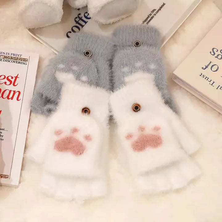 Nina | Schattige & comfortabele minky wanten in de kleur Donkergrijs voor dames in stijl ideaal voor de winter