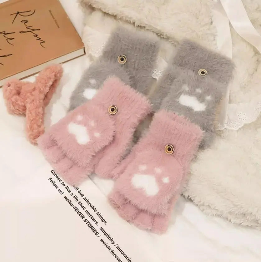 Nina | Schattige & comfortabele minky wanten in de kleur Donkergrijs voor dames in stijl ideaal voor de winter