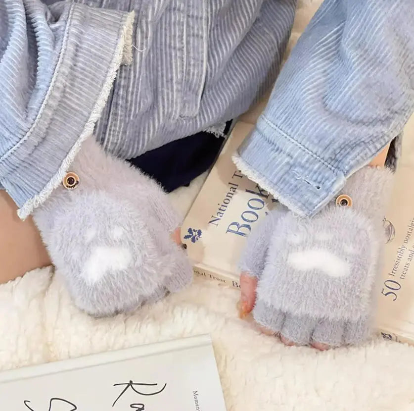 Nina | Schattige & comfortabele minky wanten in de kleur Donkergrijs voor dames in stijl ideaal voor de winter