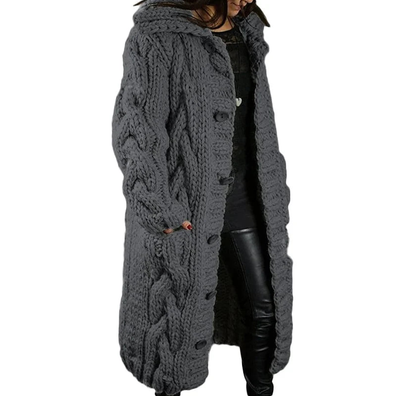 Nina | Stijlvol Dik Gebreid Dames Vest in de kleur Donkergrijs voor dames in Smart-casual stijl ideaal voor de herfst.