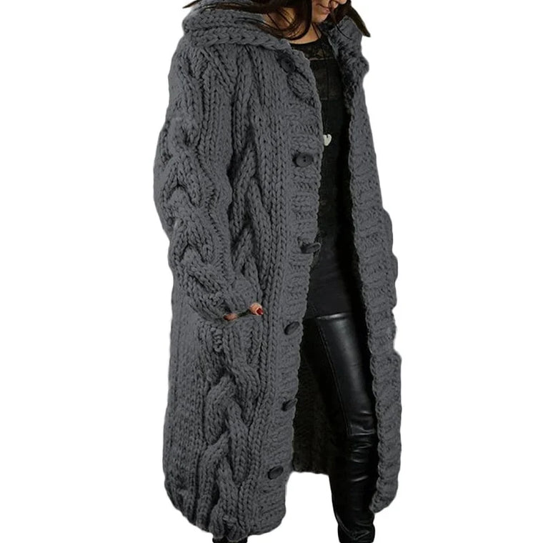 Nina | Stijlvol Dik Gebreid Dames Vest in de kleur Donkergrijs voor dames in Smart-casual stijl ideaal voor de herfst.