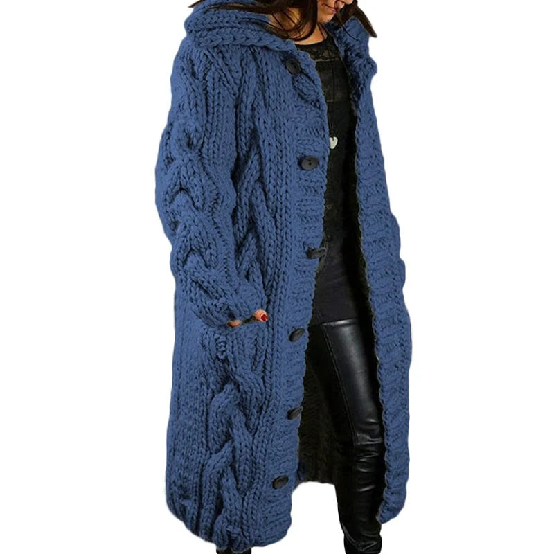 Nina | Stijlvol Dik Gebreid Dames Vest in de kleur Marineblauw voor dames in Smart-casual stijl ideaal voor de herfst.