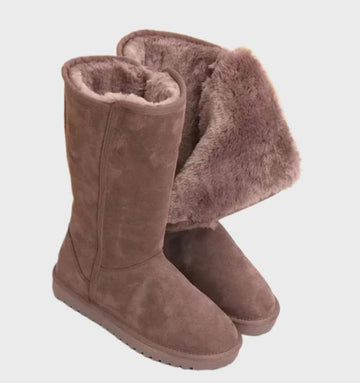 Nina | Warme en waterdichte suède sheepskin laarzen met ritssluiting in de kleur 35 voor dames in Outdoor stijl ideaal voor de herfst.