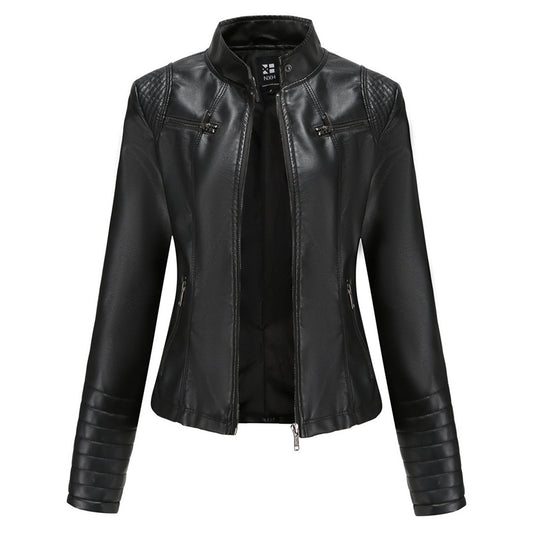 Noa | Stijlvolle leren jas in de kleur Zwart voor dames in stijl ideaal voor de herfst.
