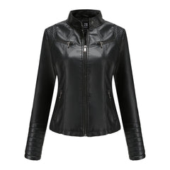 Noa | Stijlvolle leren jas in de kleur Zwart voor dames in stijl ideaal voor de herfst.