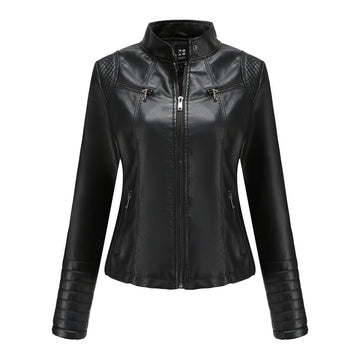 Noa | Stijlvolle leren jas in de kleur Zwart voor dames in stijl ideaal voor de herfst.