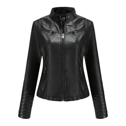 Noa | Stijlvolle leren jas in de kleur Zwart voor dames in stijl ideaal voor de herfst.