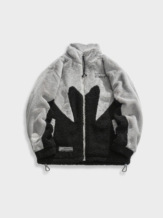 Polar Antartica Fleece Jacket in de kleur Zwart/Grijs voor dames in Lounge stijl ideaal voor de herfst.