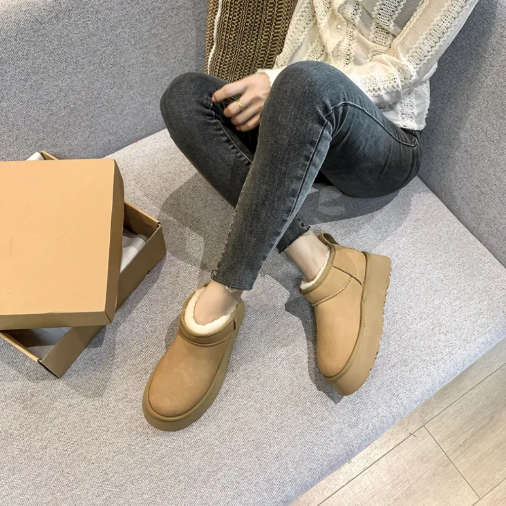 Pugg | Pluizige mini ondersteunende laarzen in de kleur 36 voor dames in stijl ideaal voor de herfst.