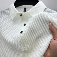 Quentin | Zijden polo (anti-kreuk) in de kleur Wit voor in stijl geschikt voor alle seizoenen.