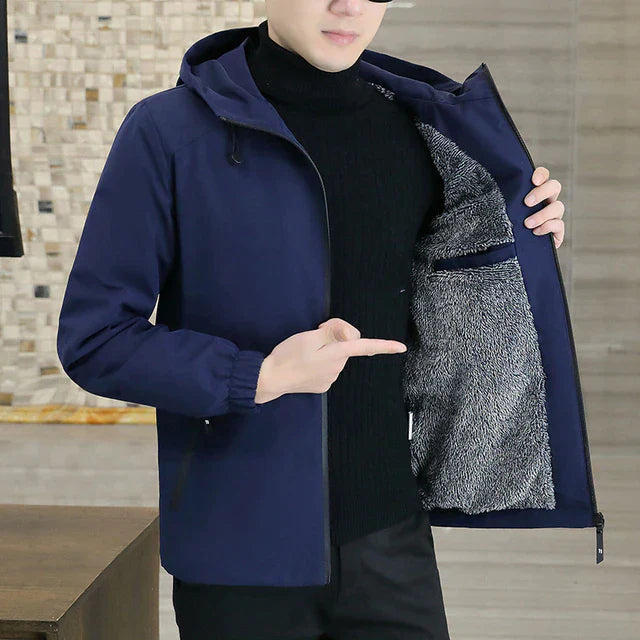 Quinten | Trendy hoodie jack voor heren in de kleur Blauw voor heren in Lounge stijl ideaal voor de herfst.