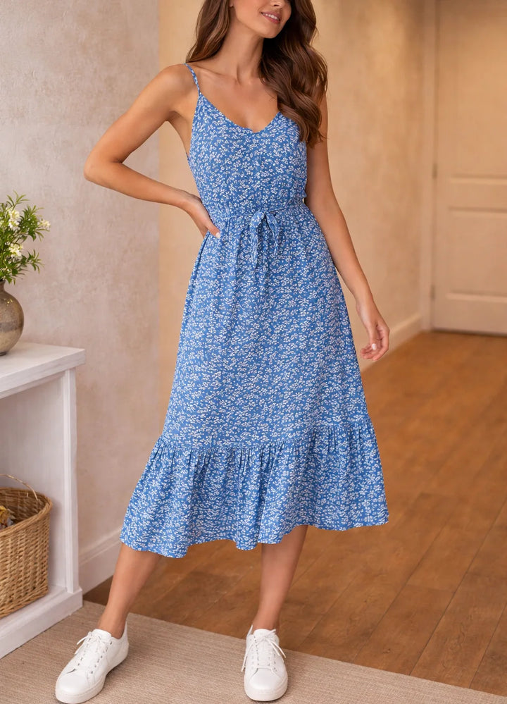 Midi jurk met bloemenprint