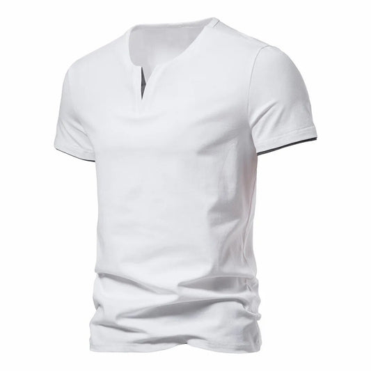 Rieks | Katoenen Slim Fit T-shirt in de kleur Wit voor heren in Formal stijl geschikt voor alle seizoenen.