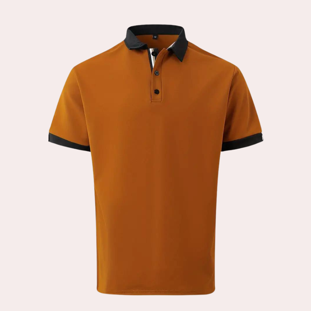 Stijlvol Oranje Heren Zomeroverhemd - Korte Mouwen