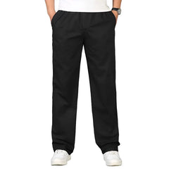 Serran | Katoenen pantalon in de kleur Zwart voor heren in Formal stijl geschikt voor alle seizoenen.