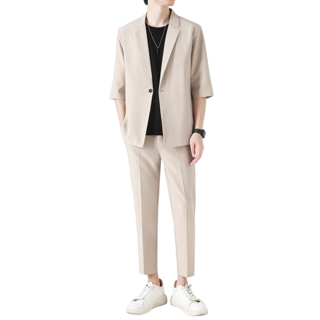 Sienna | Stijlvolle smart casual set in de kleur Beige voor heren in Smart-casual stijl ideaal voor de herfst.