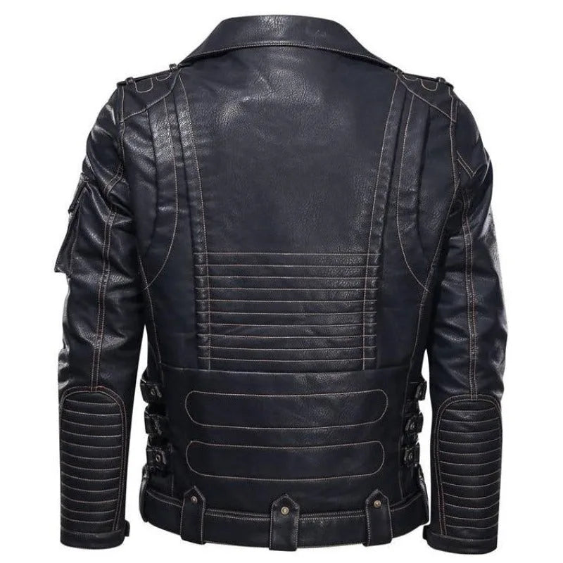 Leren jassen met belted waist