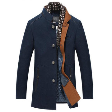 Louis | Wool cashmere detachable scarf coat afbeelding 8
