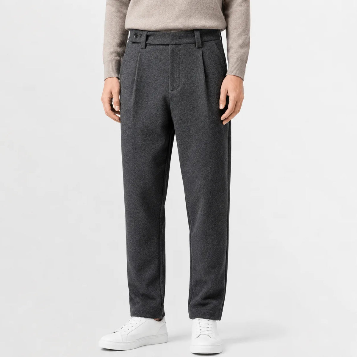 Loose fit jeans met corduroy textuur