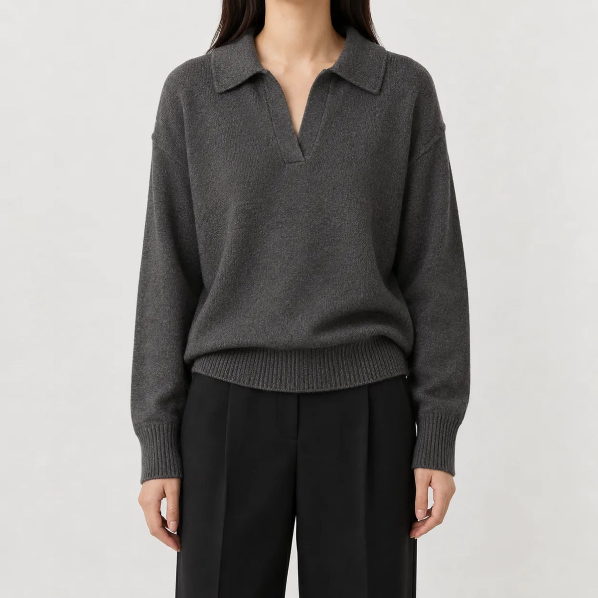 Sweater met V-hals en lange mouwen