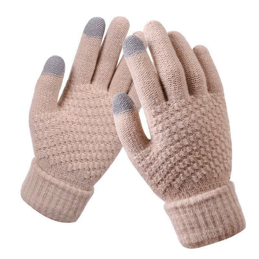 Sophie | Stijlvolle en functionele gebreide handschoenen in de kleur Khaki voor dames in stijl ideaal voor de winter