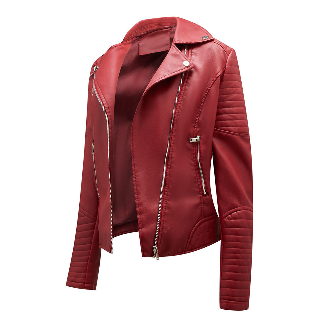 Sophie | Stijlvolle leren jas in de kleur Zwart voor dames in stijl ideaal voor de herfst.