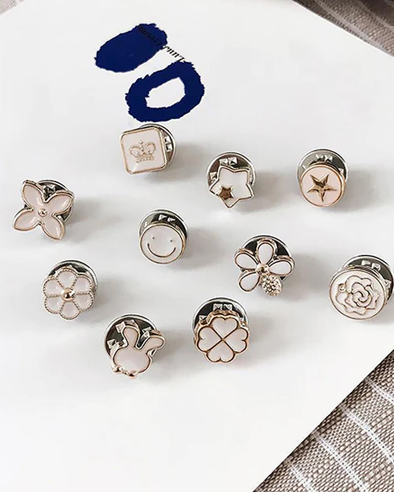 Sophie | Vaste anti-expositie spelden (10 stuks/set) in de kleur Bloemen voor dames in stijl geschikt voor alle seizoenen.