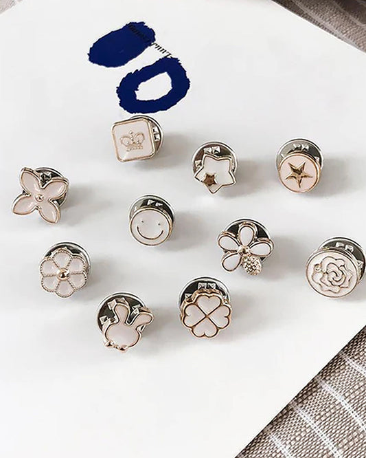 Sophie | Vaste anti-expositie spelden (10 stuks/set) in de kleur Bloemen voor dames in stijl geschikt voor alle seizoenen.