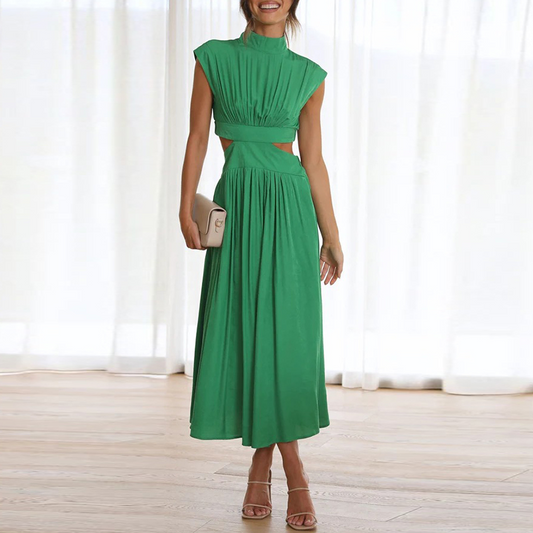 Sophie | Zachte en rekbare jurk in de kleur Groen voor dames in Lounge stijl ideaal voor de lente.