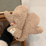 Sophie | Zachte & warme teddy wanten in de kleur Khaki voor dames in Lounge stijl ideaal voor de winter