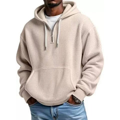 Hoodie met kwart rits en capuchon