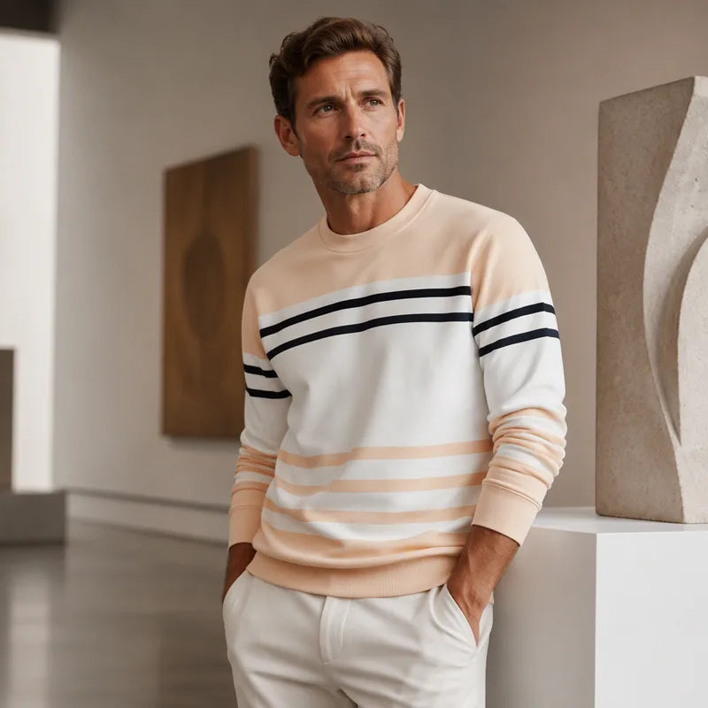 Sweatshirt met gestreept kleurblok ontwerp