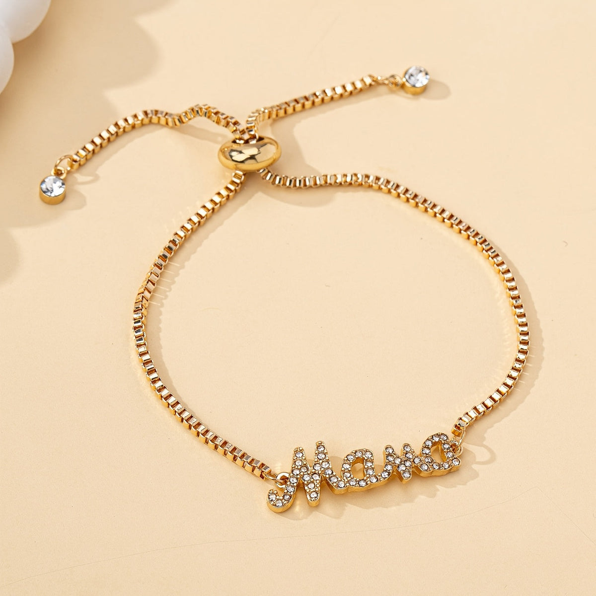 Mooie Mama Letter Bedelarmband met Nepdiamanten