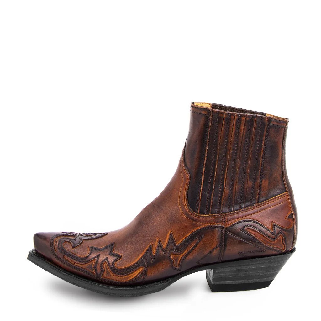 Sven | Leren Westerse Cowboylaarzen in de kleur Bruin voor heren in stijl ideaal voor de herfst.