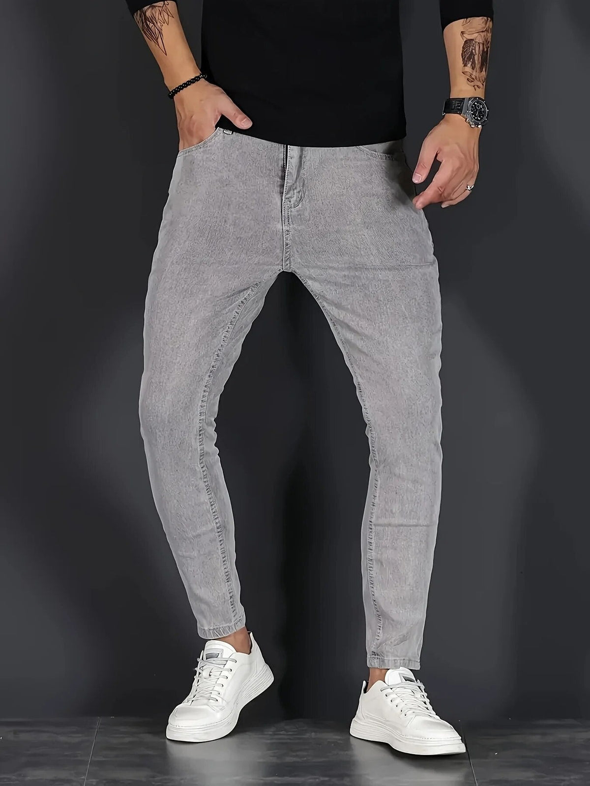 Tom | Stretch Slim-Fit Jeans in meerdere kleuren in de kleur Grijs voor heren in Formal stijl geschikt voor alle seizoenen.