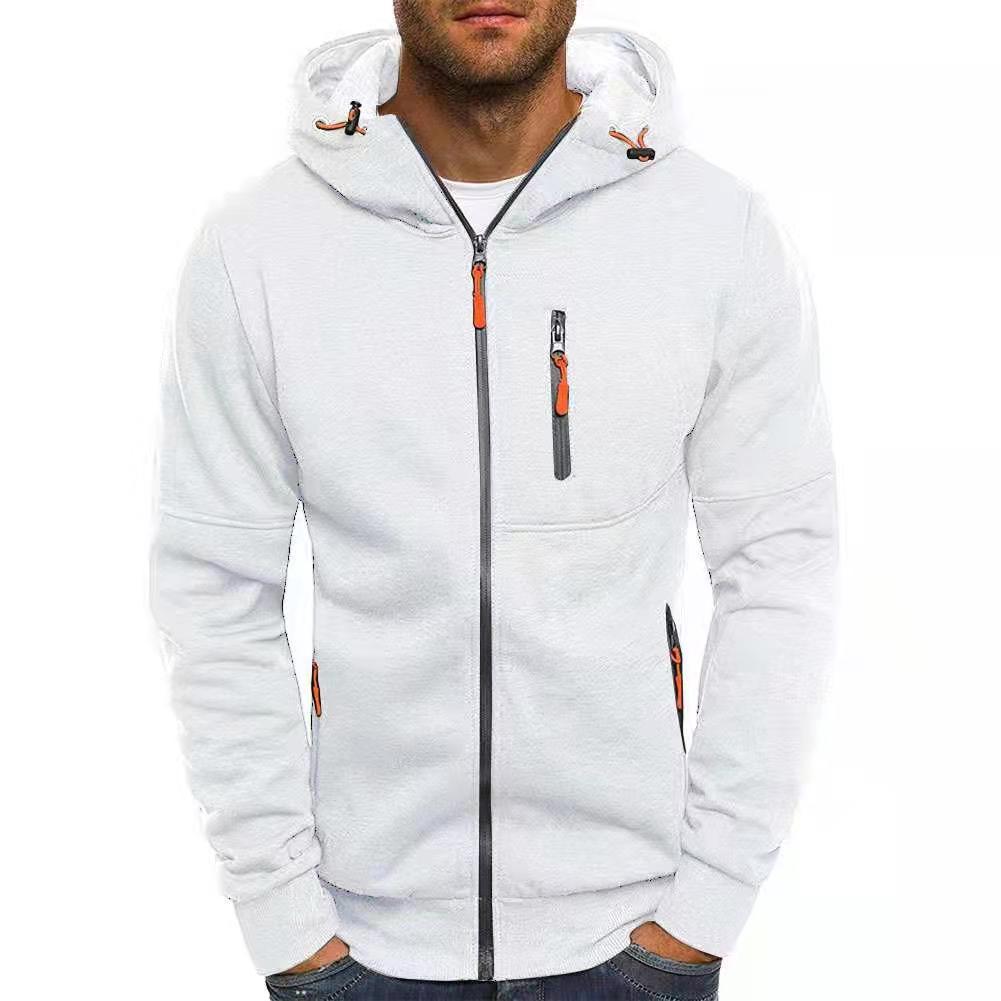 Tommy | Heren wollen hoodie met rits in de kleur Wit voor heren in Lounge stijl geschikt voor alle seizoenen.