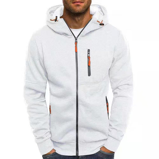 Tommy | Heren wollen hoodie met rits in de kleur Wit voor heren in Lounge stijl geschikt voor alle seizoenen.
