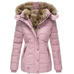 Tommy | jasje voor dames met kraag en bont in de kleur Roze voor dames in stijl ideaal voor de winter