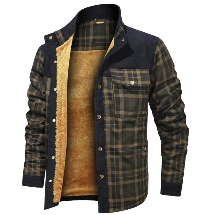 Vince | vintage flanellen jack in de kleur Legergroen voor heren in Heritage stijl ideaal voor de winter