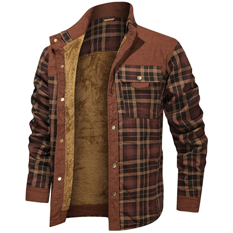 Vince | vintage flanellen jack in de kleur Legergroen voor heren in Heritage stijl ideaal voor de winter
