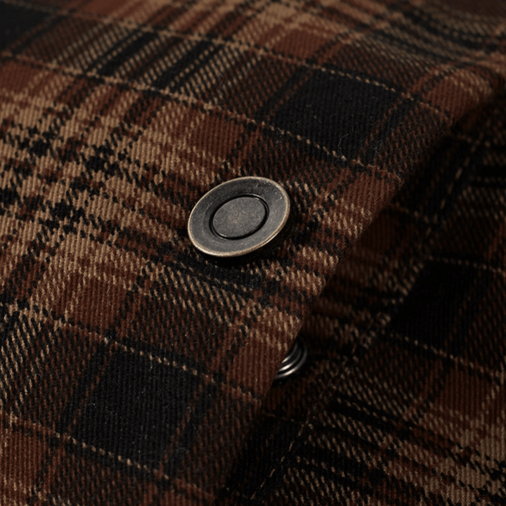 Vince | vintage flanellen jack in de kleur Legergroen voor heren in Heritage stijl ideaal voor de winter