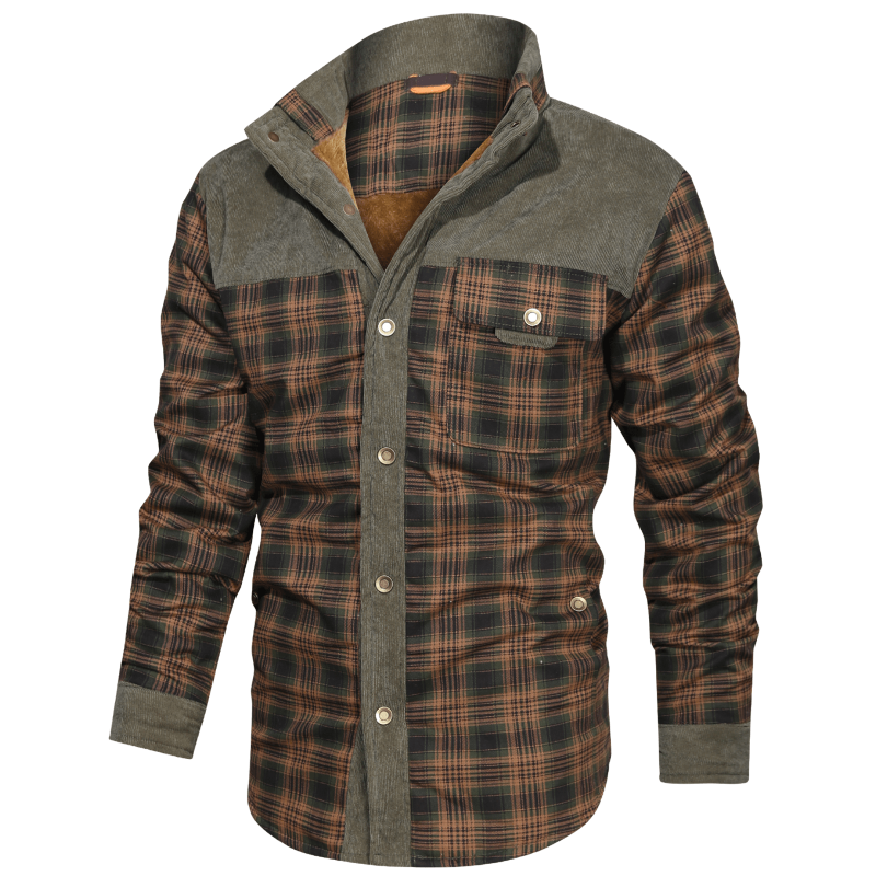 Vince | vintage flanellen jack in de kleur Legergroen voor heren in Heritage stijl ideaal voor de winter
