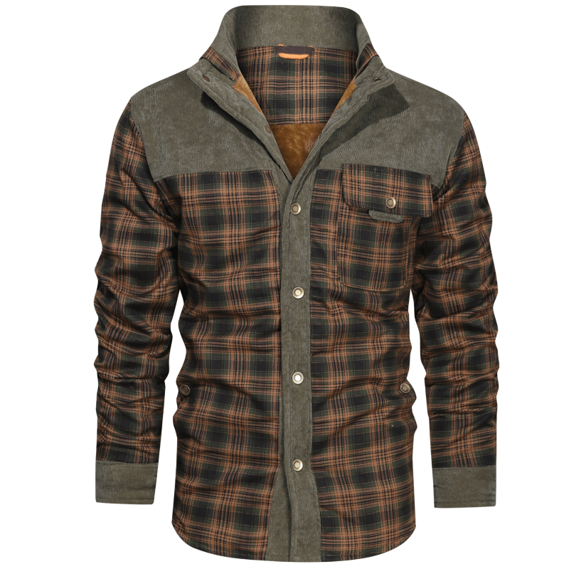 Vince | vintage flanellen jack in de kleur Legergroen voor heren in Heritage stijl ideaal voor de winter