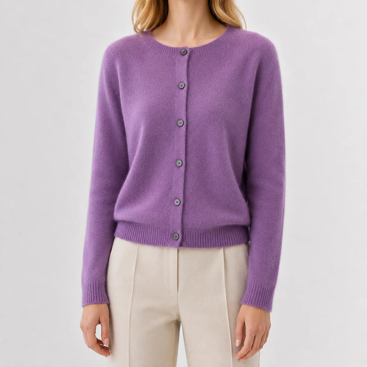 Cardigan met knopen en ribgebreide details